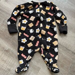 Wonder Nation | Cartoon Breakfast Food Graphic Zipper Onesie